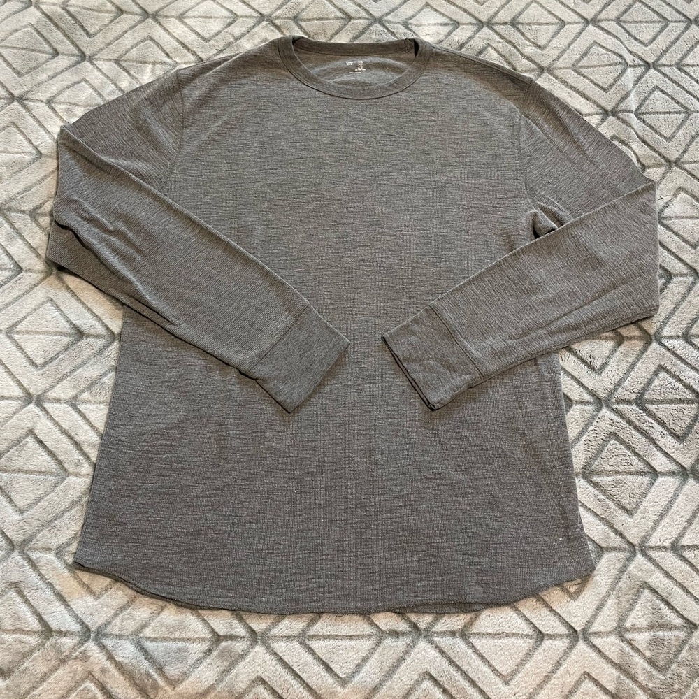 GAP Thermal Long Sleeve Shirt, Gray, Size XL